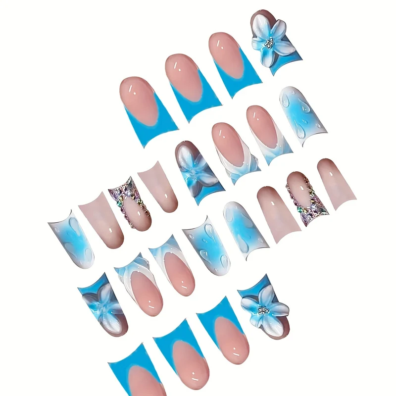 Elegantes Künstlerisches Florales Acryl-Nagel-Set Karnz