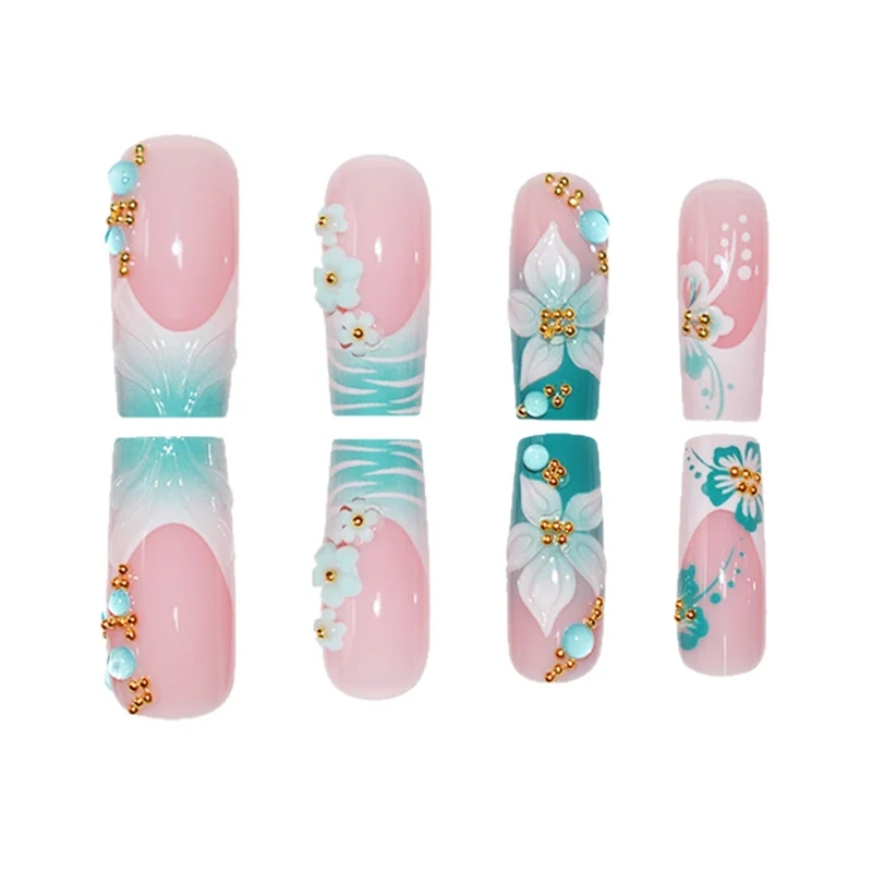 Detaillierte florale Acrylnagelverstärkungen Karnz