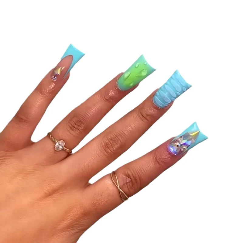 Dekorative Lange Acryl Nagelverlängerungen Karnz