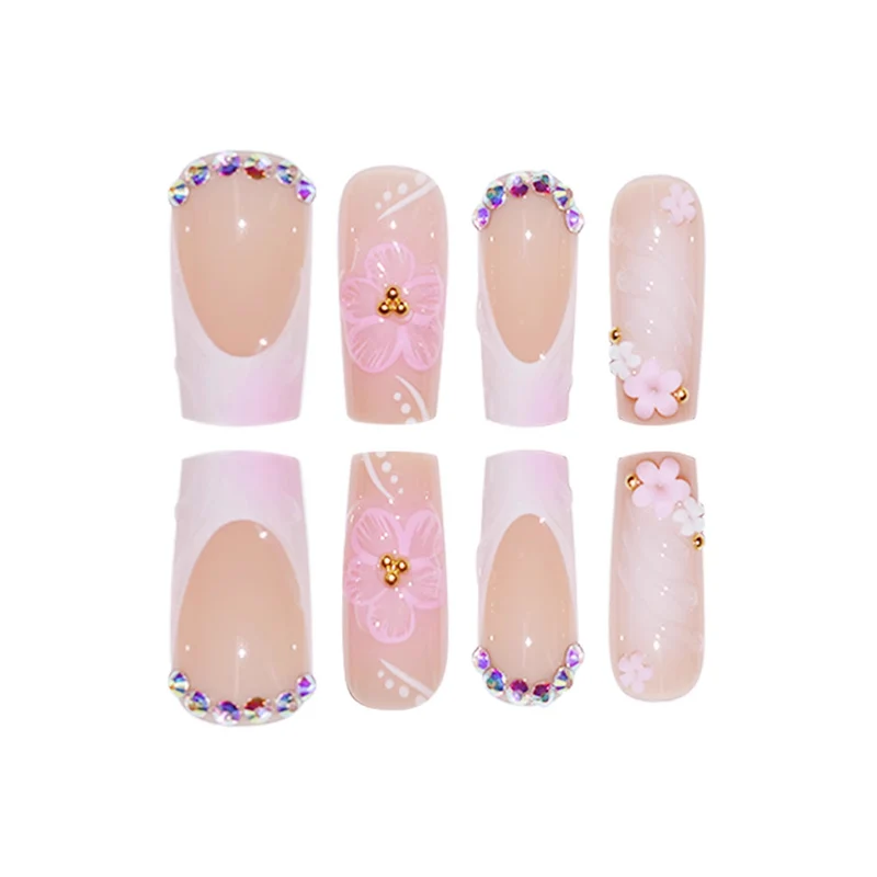 Dekoratives Floral Press-On Nail Art Set Karnz