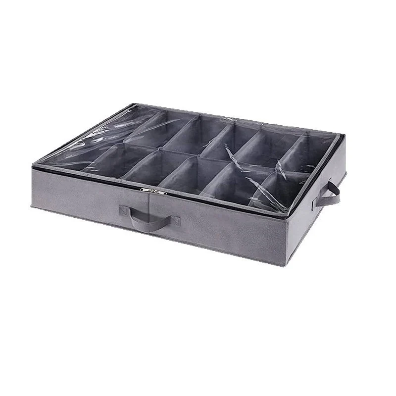 Unter-Bett Aufbewahrungsorganizerbox mit klarem Deckel