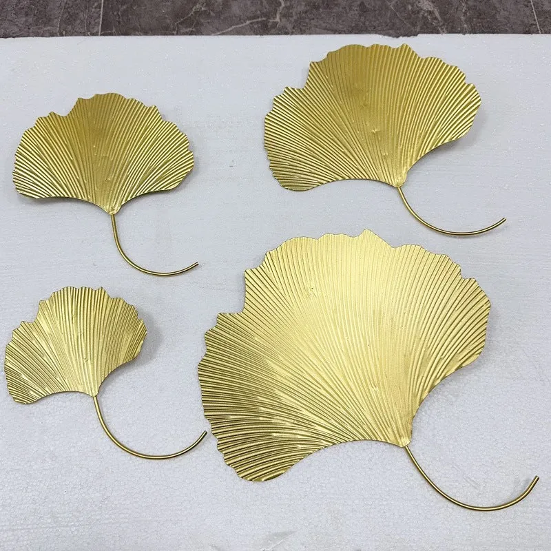 Elegante Ginkgo-Blatt Wandkunst Haken Karnz