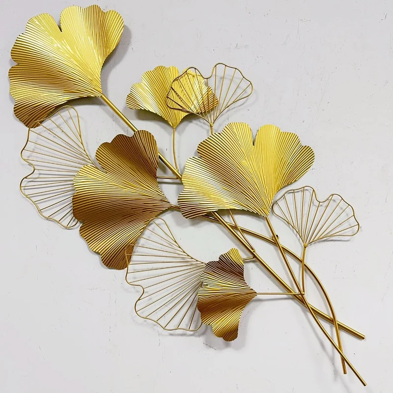 Dekorative Metall Ginkgo Wand Skulptur Karnz
