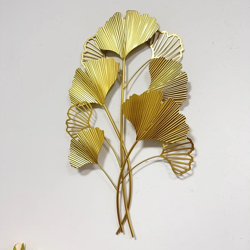 Dekorative Metall Ginkgo Wand Skulptur Karnz