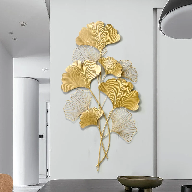 Dekorative Metall Ginkgo Wand Skulptur Karnz