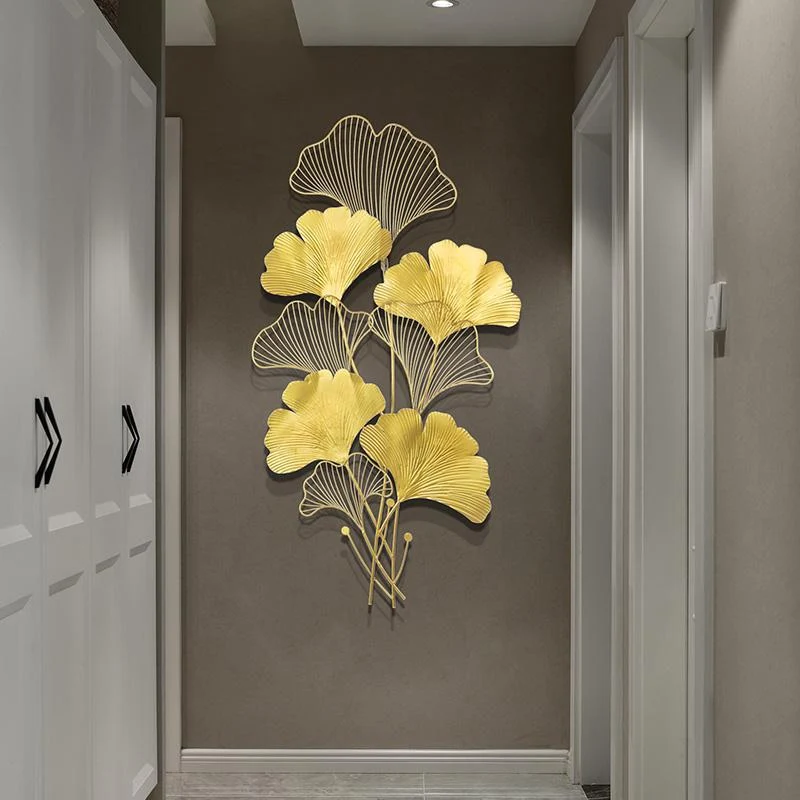 Dekorative Metall Ginkgo Wand Skulptur Karnz