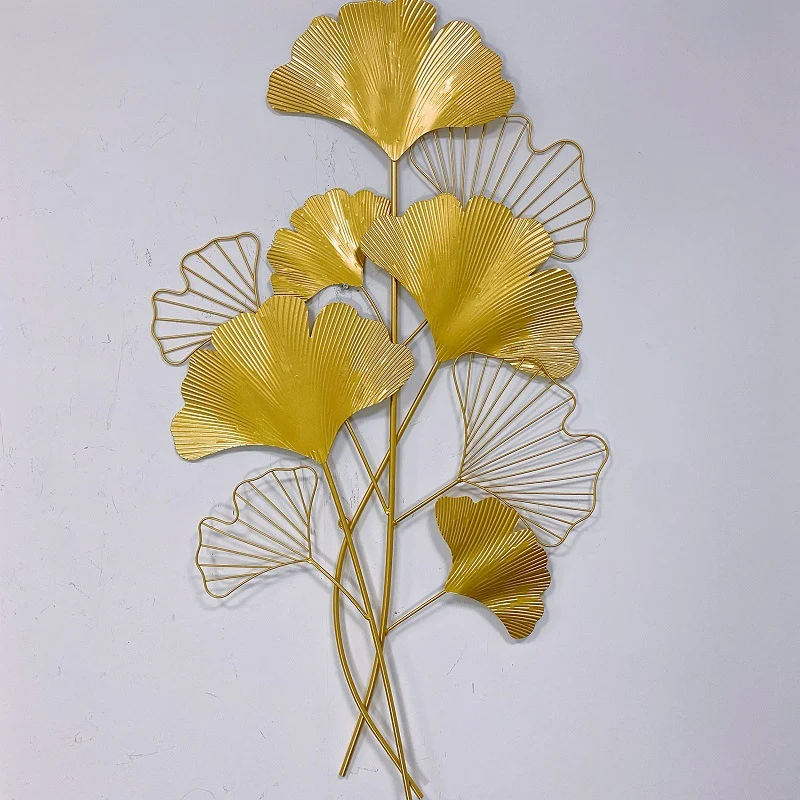 Dekorative Metall Ginkgo Wand Skulptur Karnz