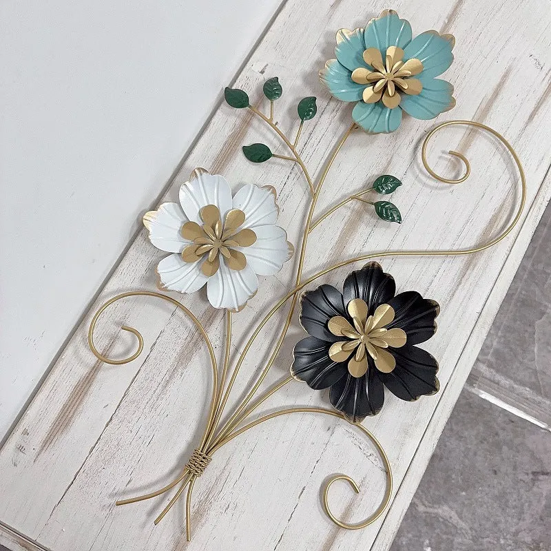 3D Blumen Metall Wandkunst Karnz