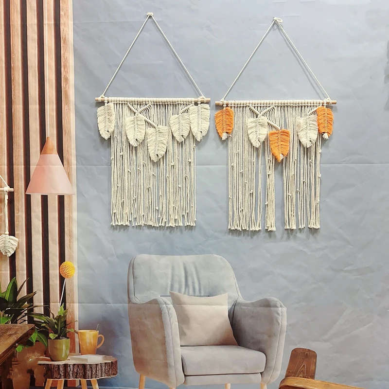 Makramee Blatt Wandbehang Karnz