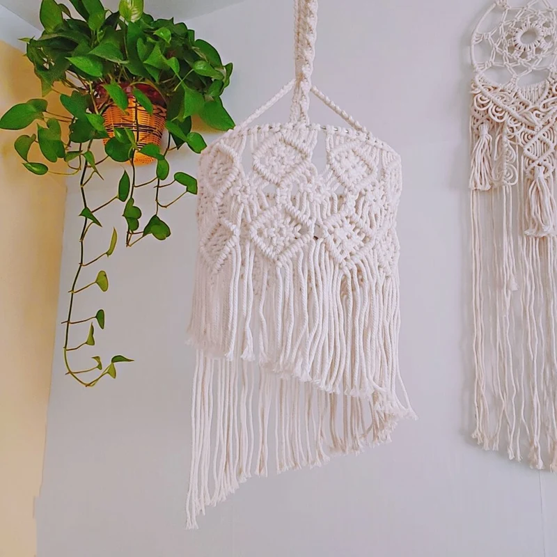 Macrame Hängeleuchte Schirm Karnz