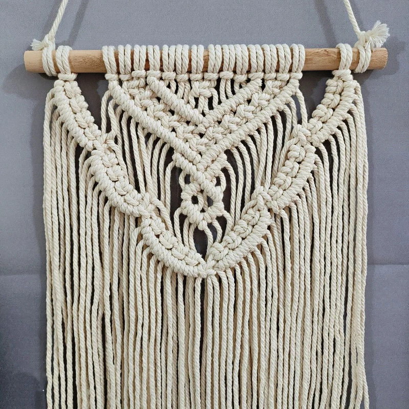 E intricate Macramé Wandbehang Karnz