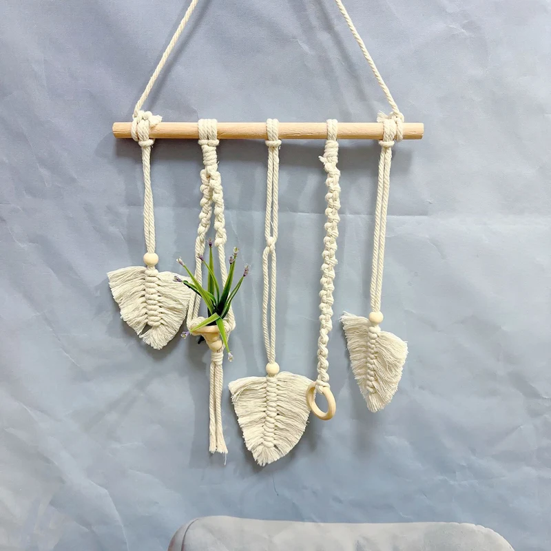 Dekorative Makramee Blatt Wandbehang Karnz
