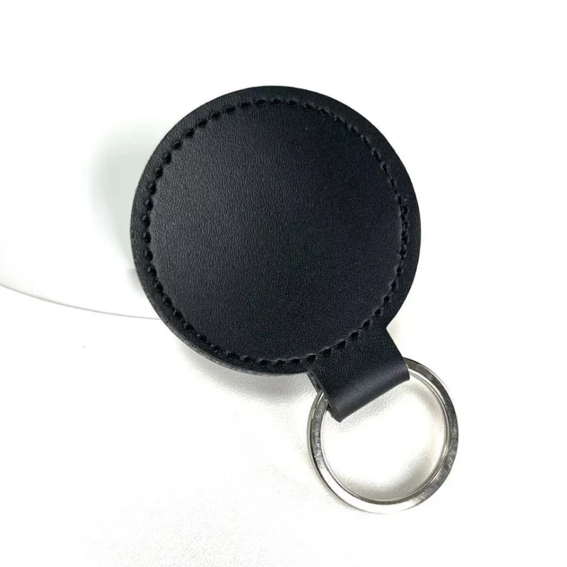 Premium Leder Runder Schlüsselanhänger Karnz