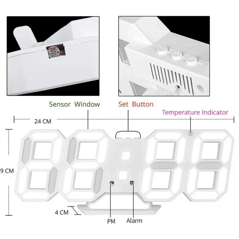 LumiSync 3D LED Wanduhr – Moderne Digitale Uhr mit Dimmbarer Beleuchtung