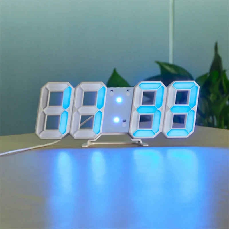 LumiSync 3D LED Wanduhr – Moderne Digitale Uhr mit Dimmbarer Beleuchtung