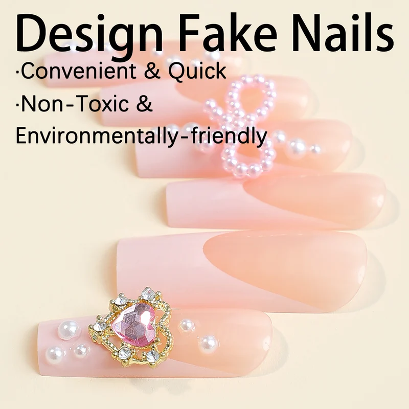 Luxus Kunstnagelset mit Glamourösen Verzierungen Karnz