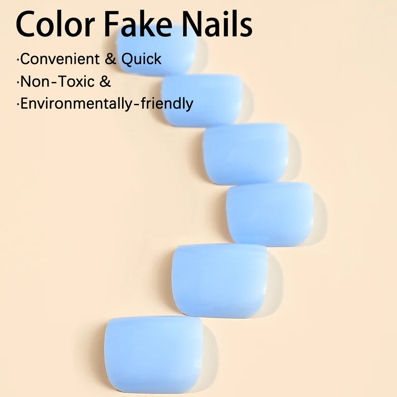 Kunstnagelset mit zartem Blau und pflegenden Zubehör Karnz