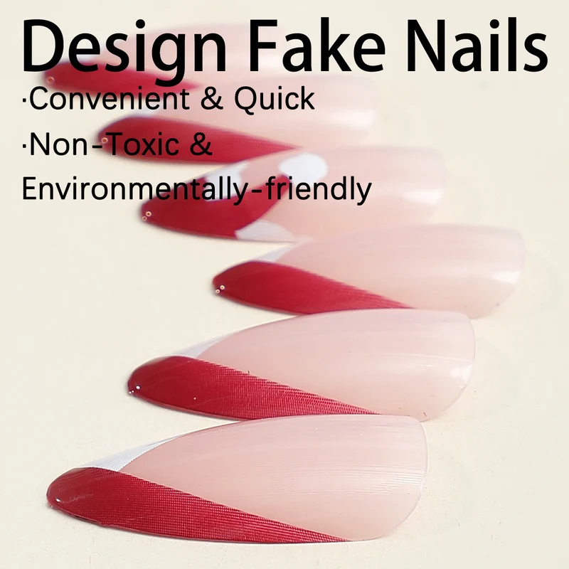 Kunstnagelset mit stilvollem French-Tip-Design und eleganten Farbverläufen Karnz