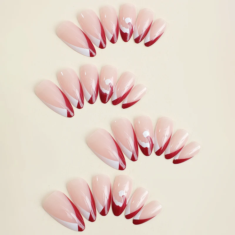 Kunstnagelset mit stilvollem French-Tip-Design und eleganten Farbverläufen Karnz