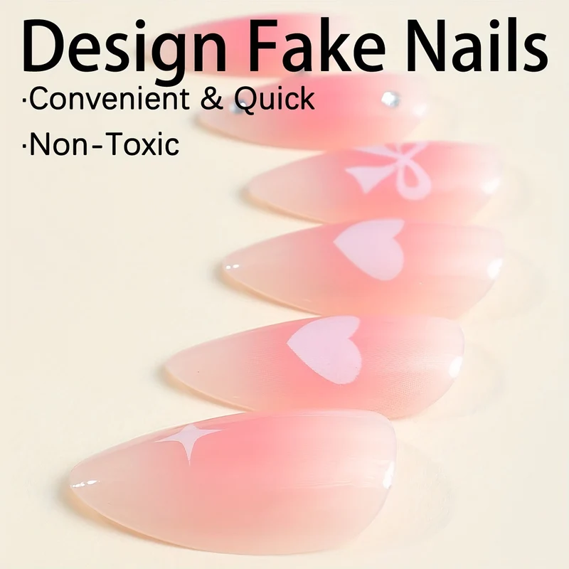 Kunstnagelset mit romantischem Design Karnz