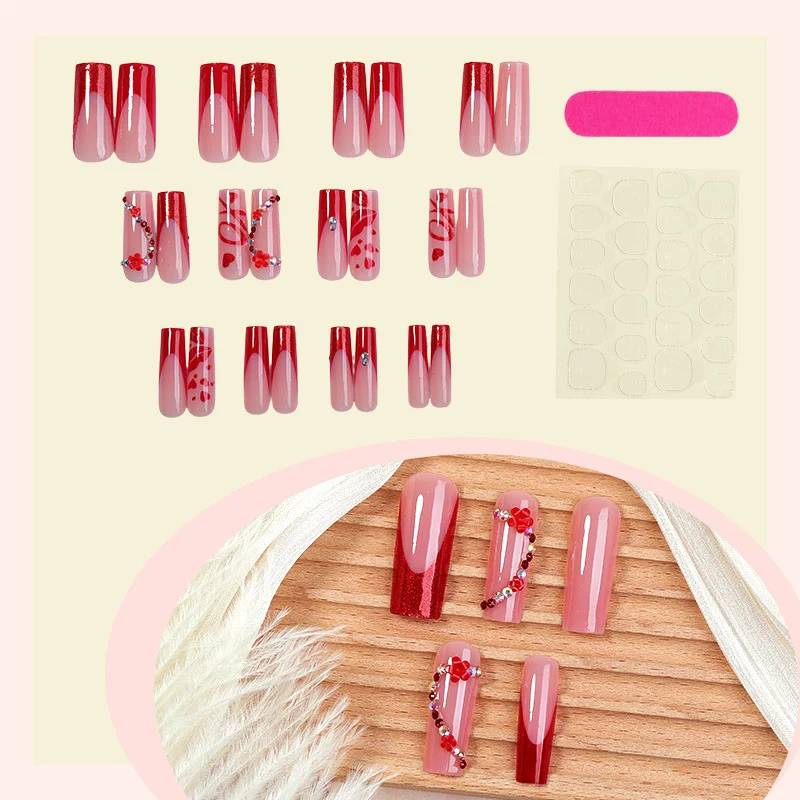 Kunstnagelset mit luxuriösen Akzenten und eleganten Designs Karnz