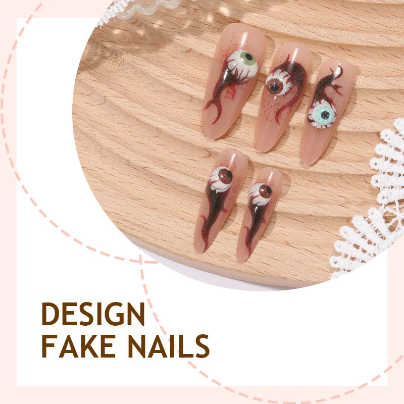 Kunstnagelset mit kreativen Augen-Design Karnz