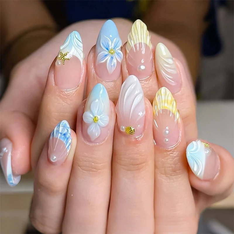 Kunstnagelset mit handgefertigten maritimen Motiven Karnz