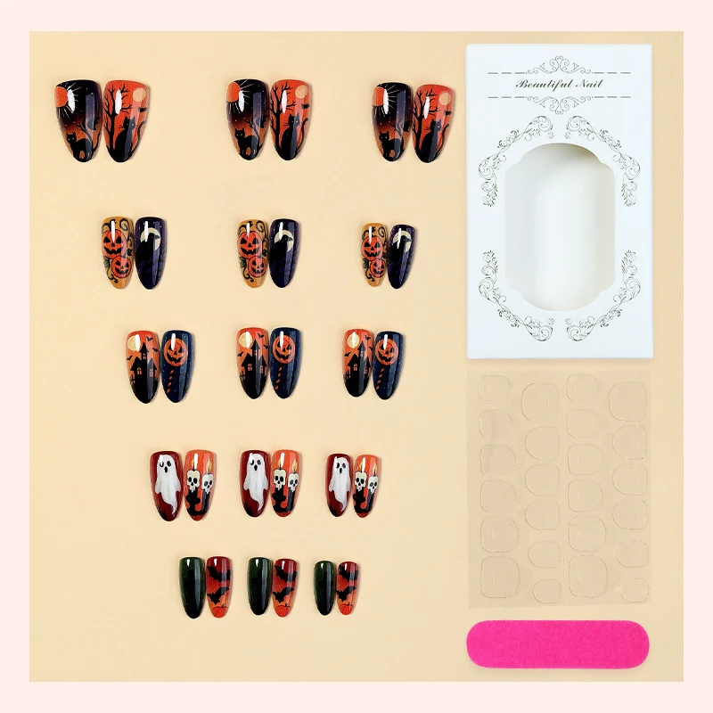 Kunstnagelset mit gruseligen Halloween-Motiven Karnz 1789118658