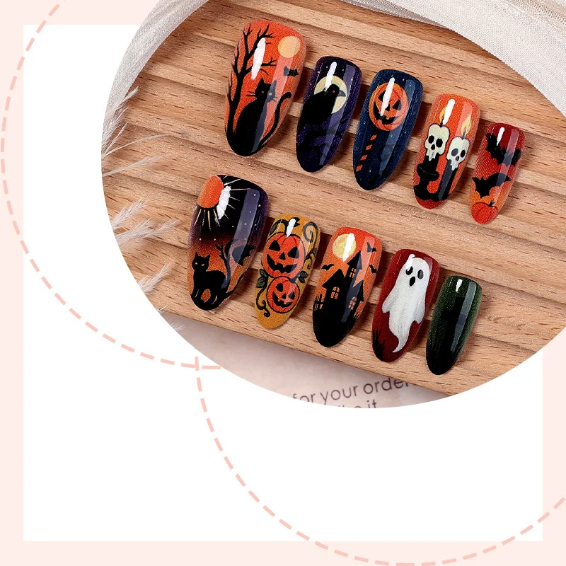 Kunstnagelset mit gruseligen Halloween-Motiven Karnz 1789118658
