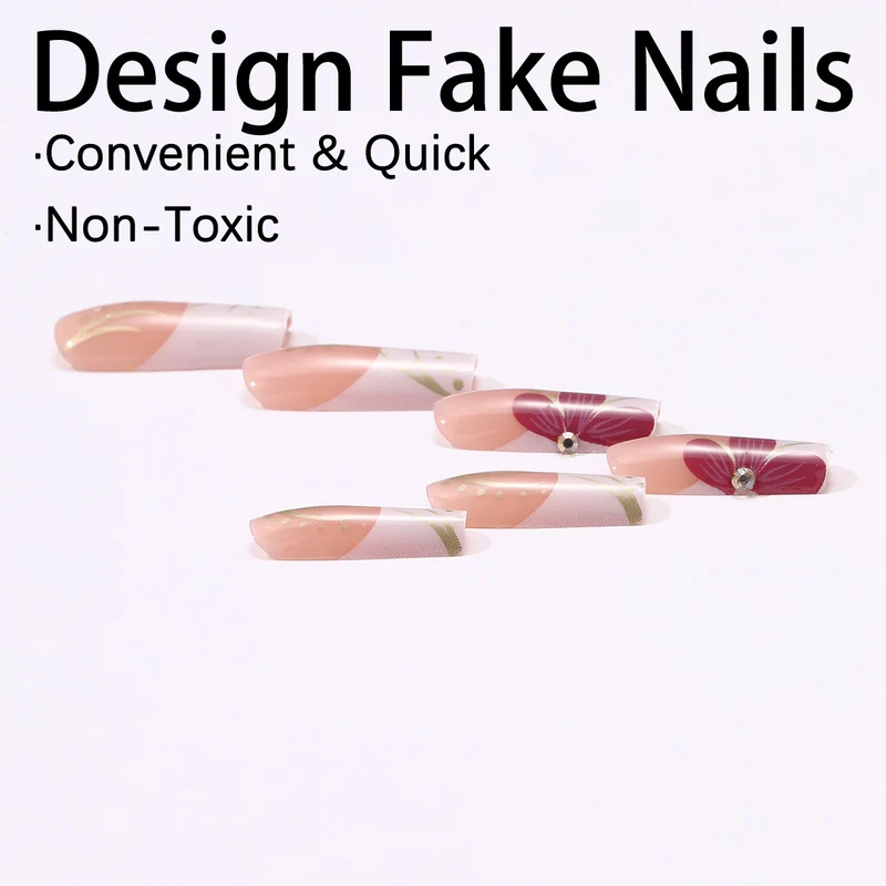 Kunstnagelset mit floralem Detail und Glitzerakzenten Karnz