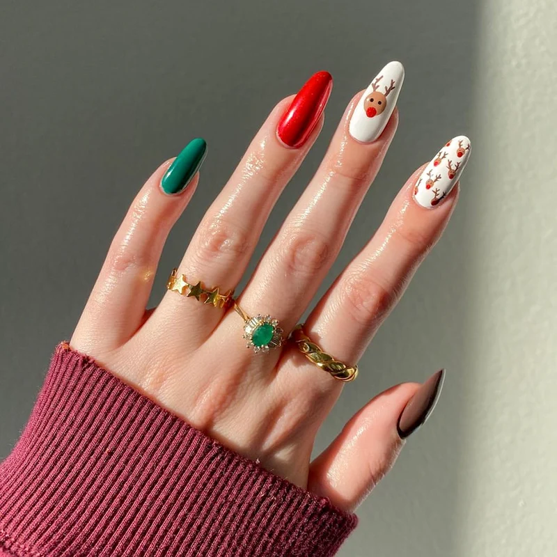 Kunstnagelset mit festlichen Weihnachtsmotiven Karnz 1789119049