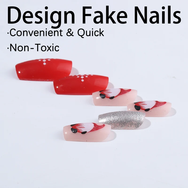 Kunstnagelset mit festlichem Weihnachtsdesign Karnz