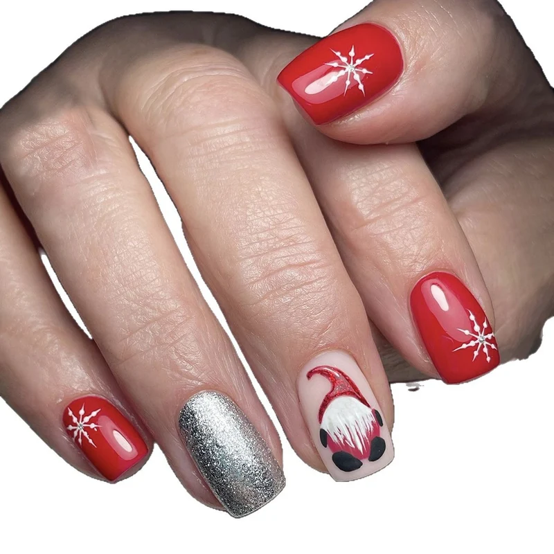 Kunstnagelset mit festlichem Weihnachtsdesign Karnz