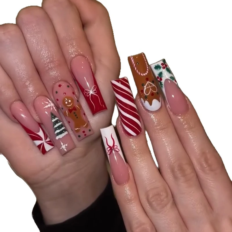 Kunstnagelset mit festlichem Weihnachtsdesign Karnz 1789118905