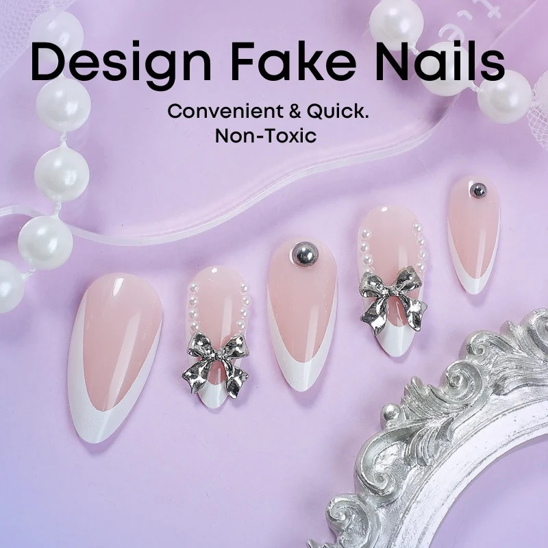 Kunstnagelset mit eleganten Schmuckverzierungen Karnz