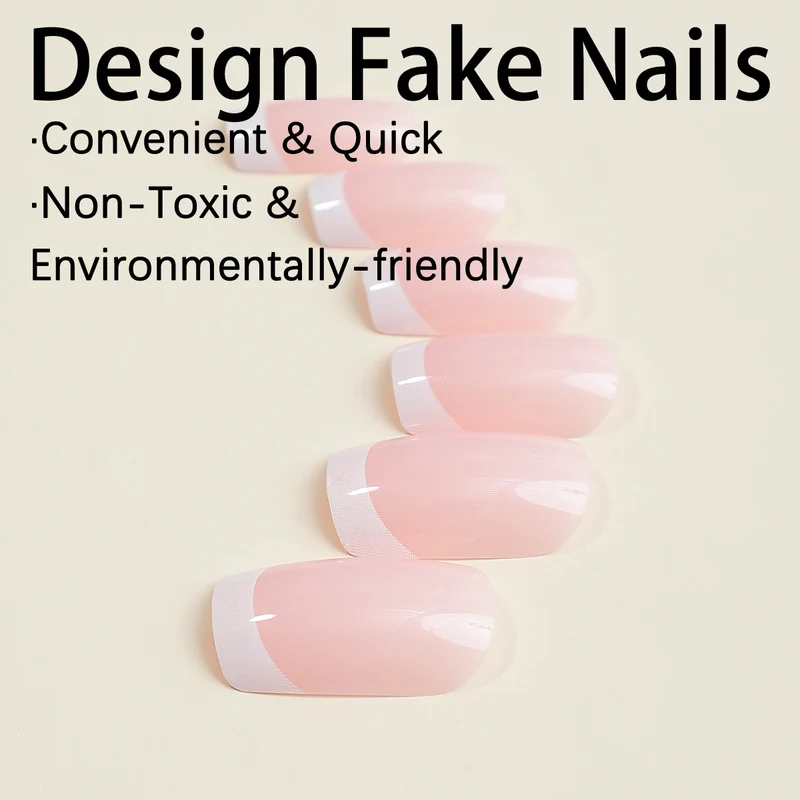 Kunstnagelset mit eleganten French-Tipp Verzierungen Karnz