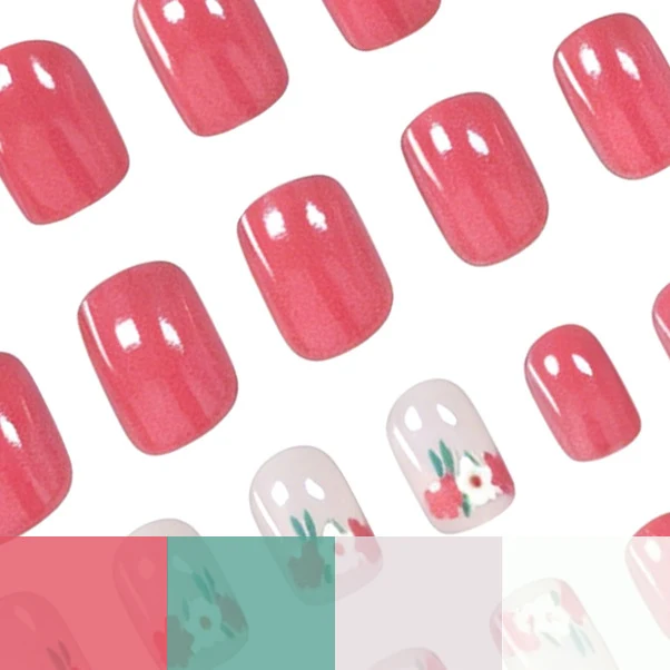 Künstlerische florale Gel-Nagelverstärkungen Karnz